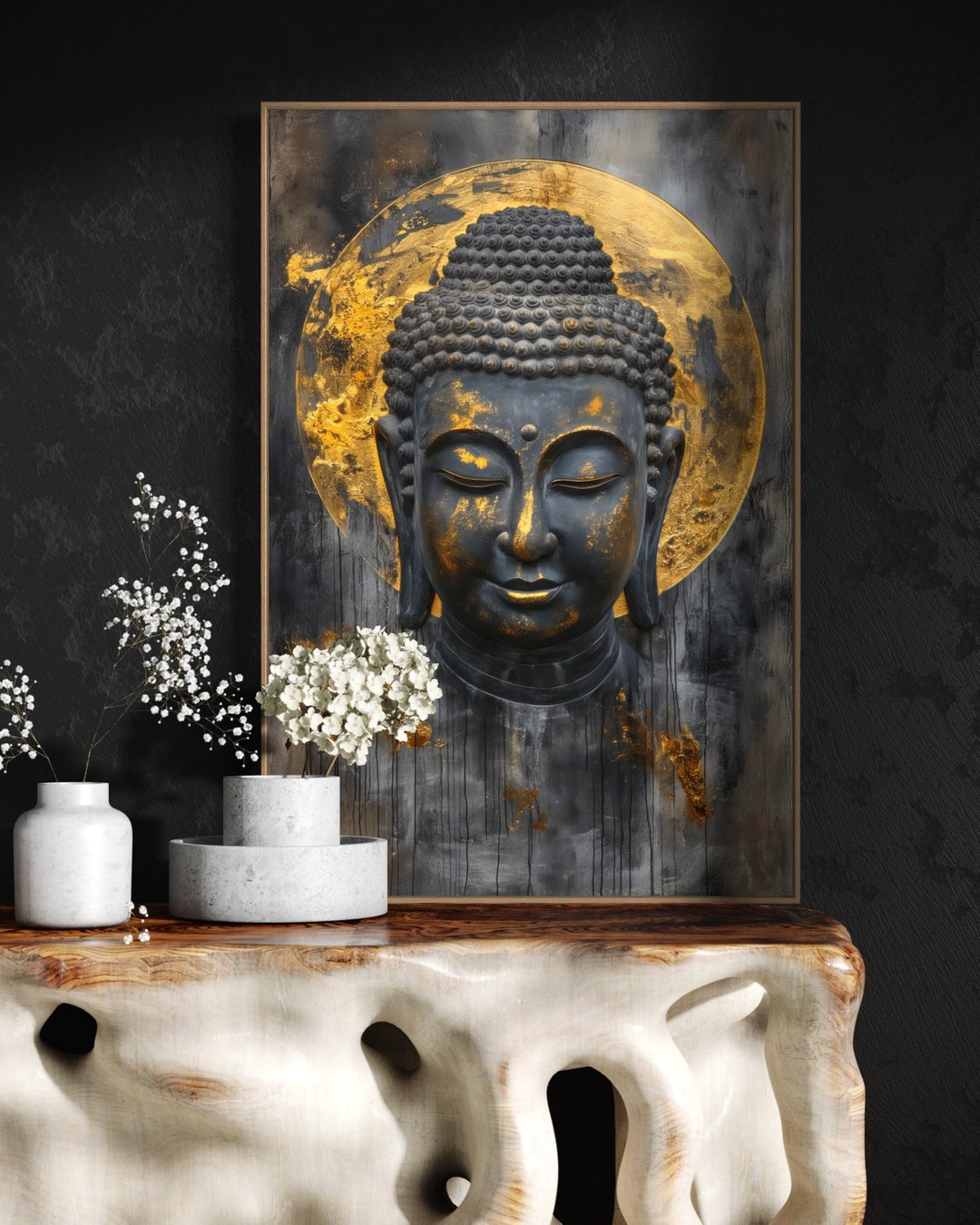 Serene Buddha Canvas Print - Zen Decor, Spiritual Artwork for Yoga ...