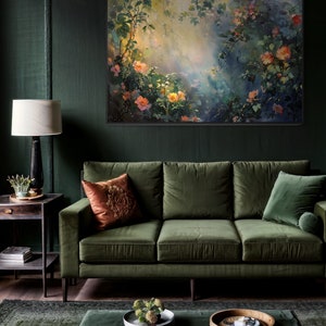 A sun-dappled garden, lush with blooming roses and climbing vines, bathes in the gentle caress of morning light, creating a serene and enchanting scene.
