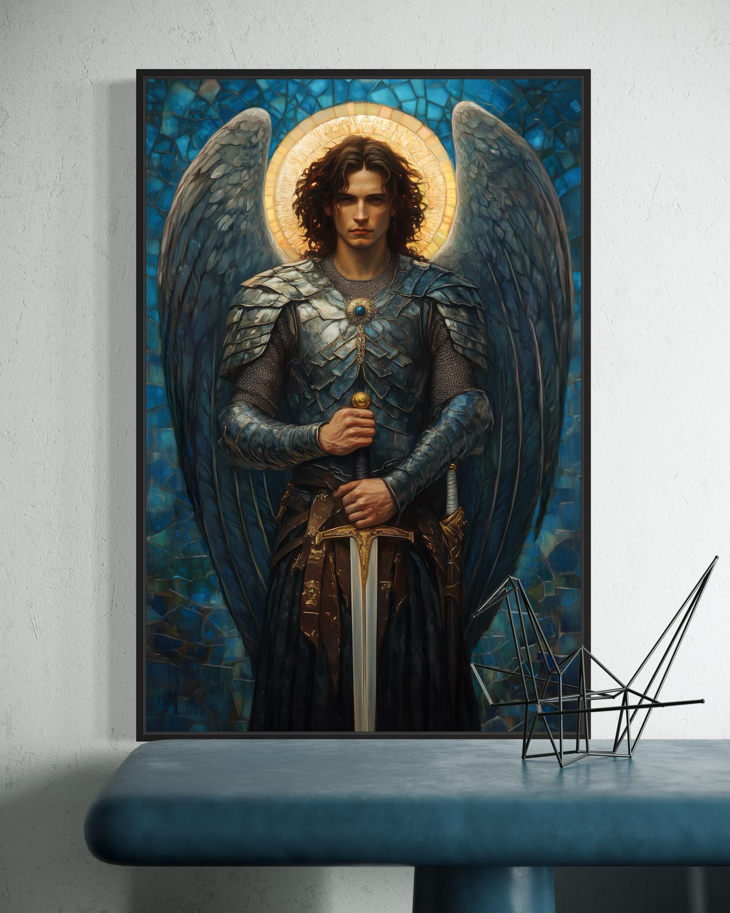 Archangel Michael Art Print – Angel Warrior Wall Art, Spiritual ...