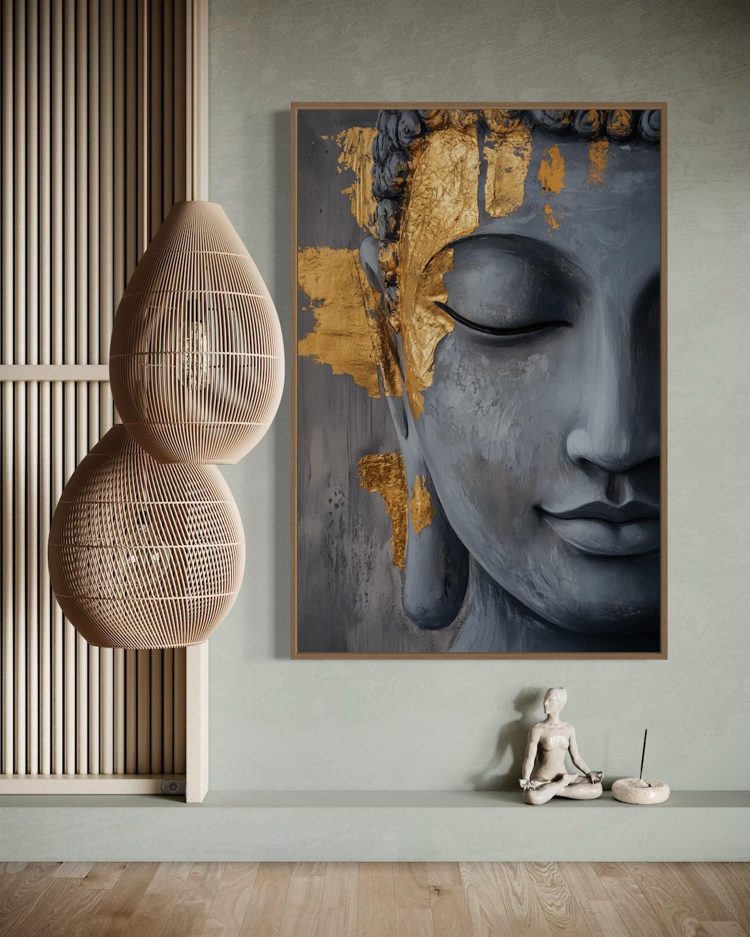 Serene Buddha Canvas – Luxury Spiritual Art, Zen Meditation Print ...