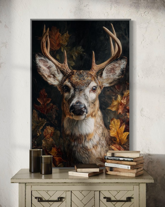Tapisserie Murale Velours Vintage - Cerf (deer) - 47x70 Cm - Décoration