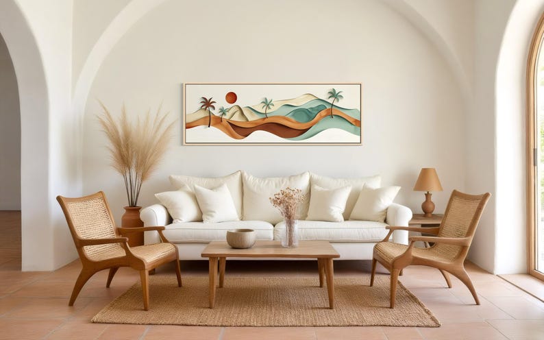 Boho Desert Landscape Print, Modern Tropical Wall Decor - Etsy UK