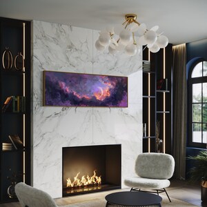 Dive into the ethereal beauty of a crescent moon cradled by vivid clouds in a surreal dreamscape. This stunning painting captures the enchanting dance of light and color, perfect for bringing a touch of wonder to any space.