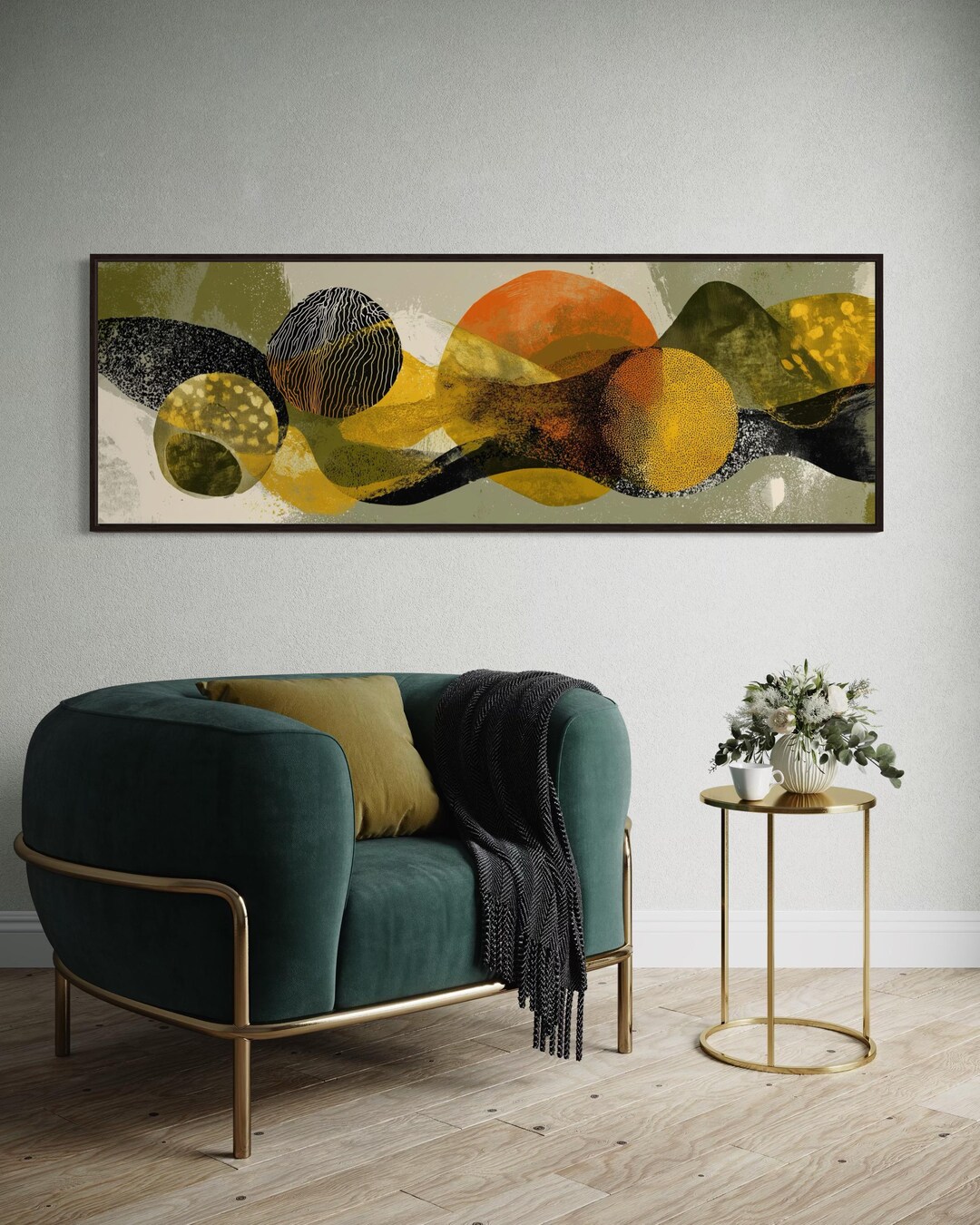 Abstract Geometric Wall Art Print – Mid Century Modern Shapes in ...