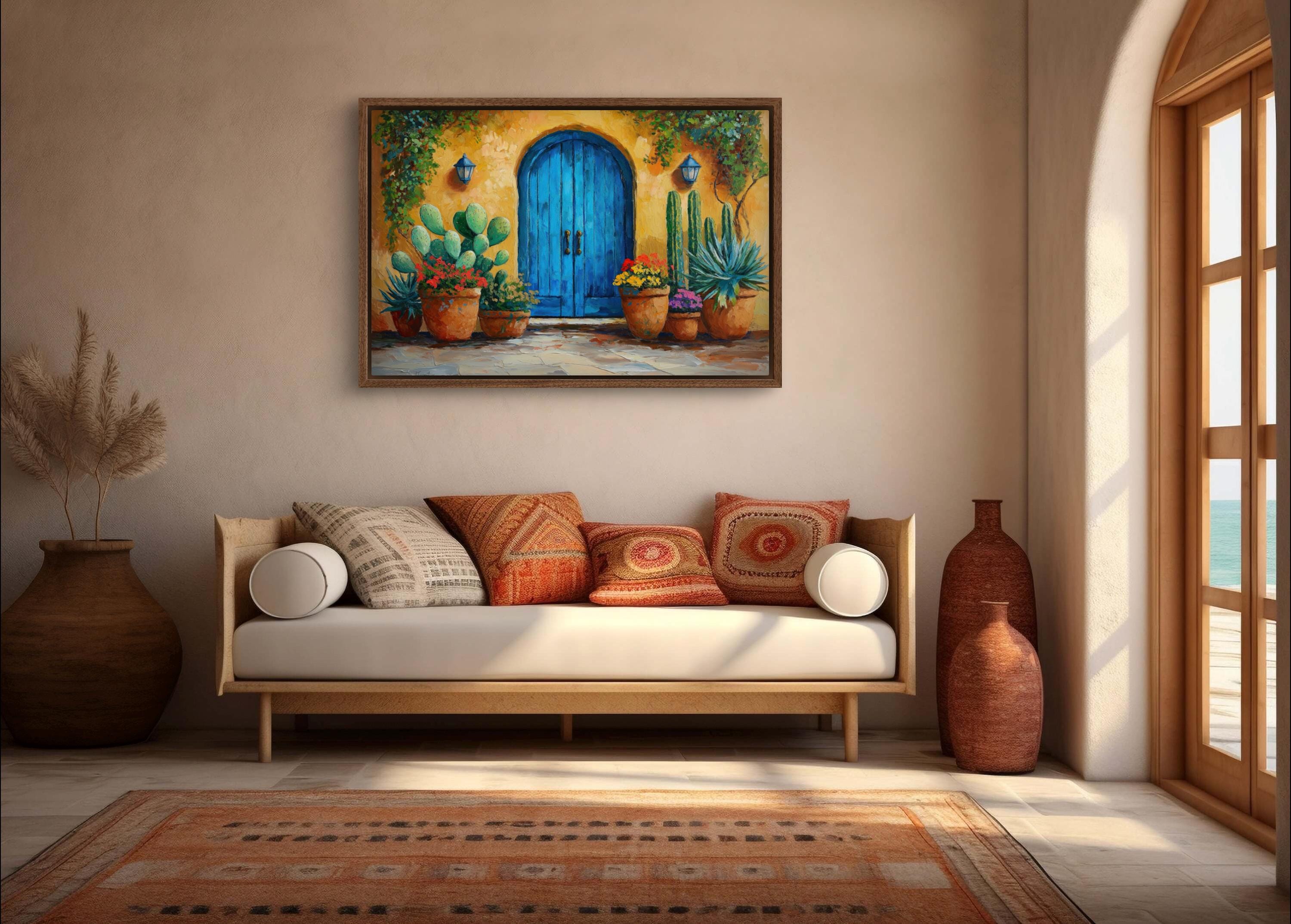 DOARTDO 2-Piece Cactus Canvas Wall Art - Desert Green Succulent Prints (16x24 Inches Each), Boho Decor