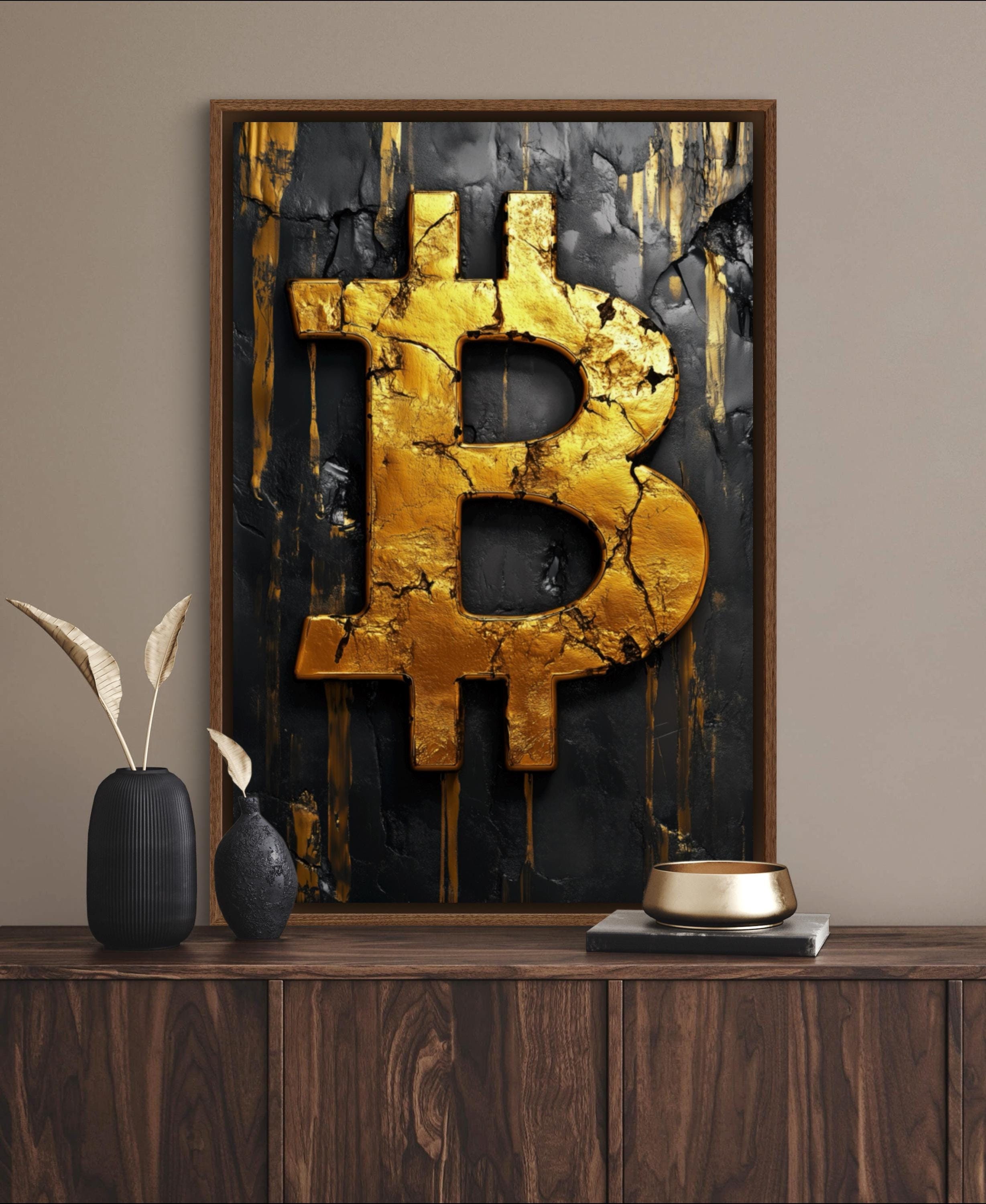 Bold Bitcoin Wall Art - Statement Black and Gold Cryptocurrency Print for  Room Decor Men, Perfect Gift for Crypto Investors and Traders - Etsy