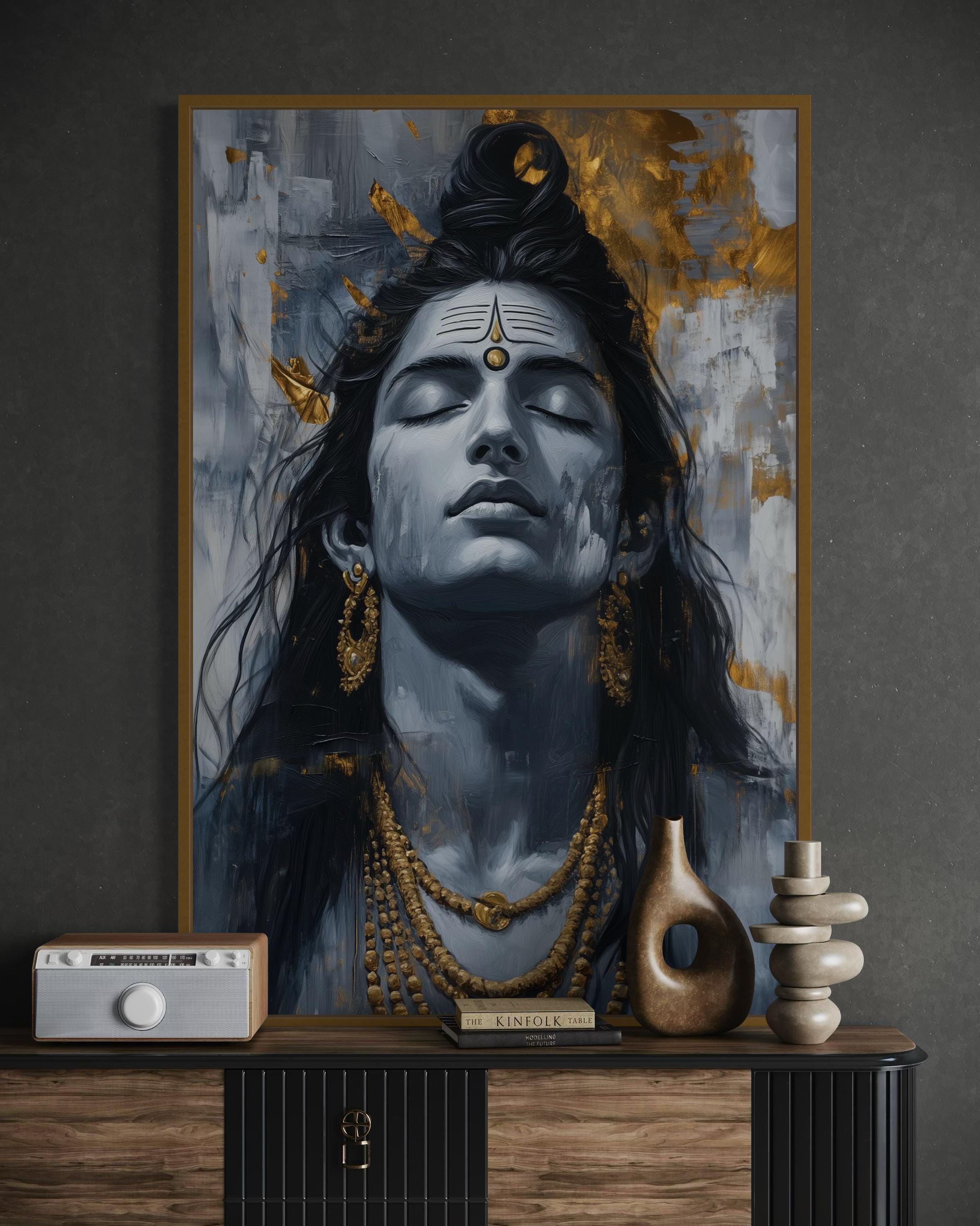 Shiva Wall Art Print – Lord Shiva Meditation Art, Sacred Hindu Art