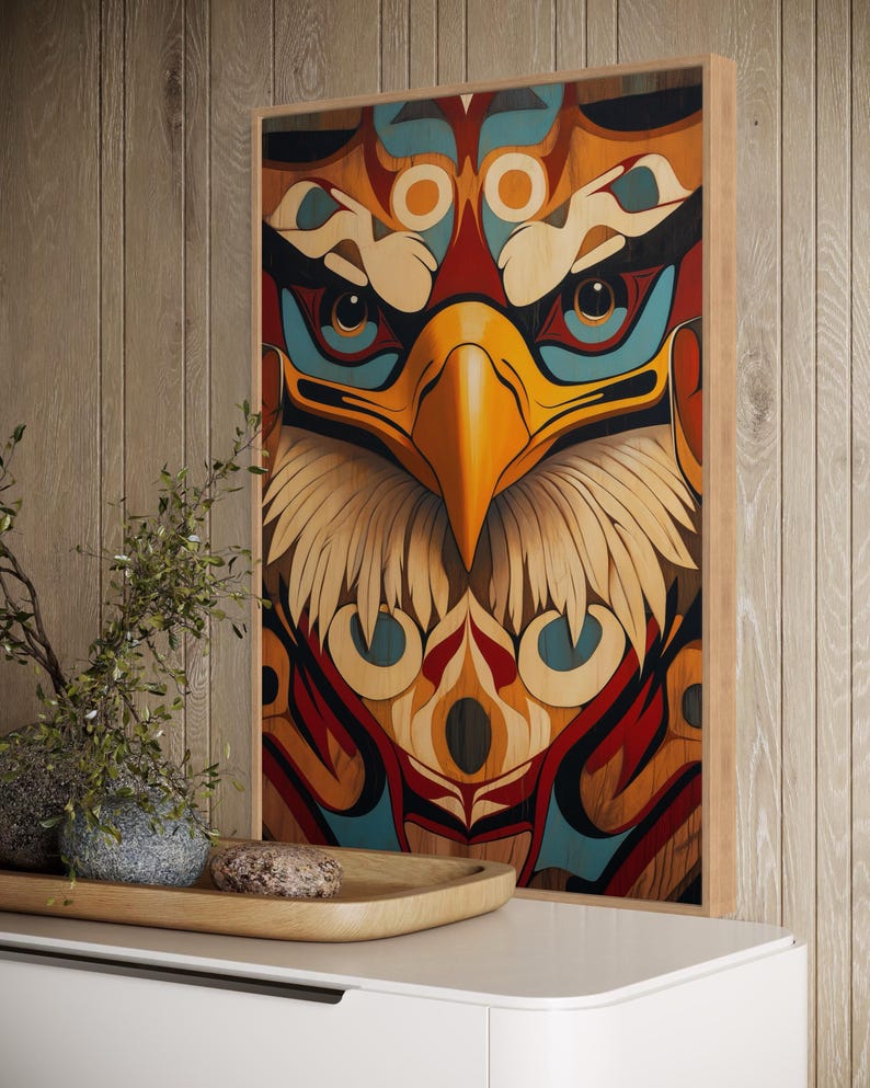 Eagle Tribal Art Print – Bold Geometric Bird Wall Decor, Native ...