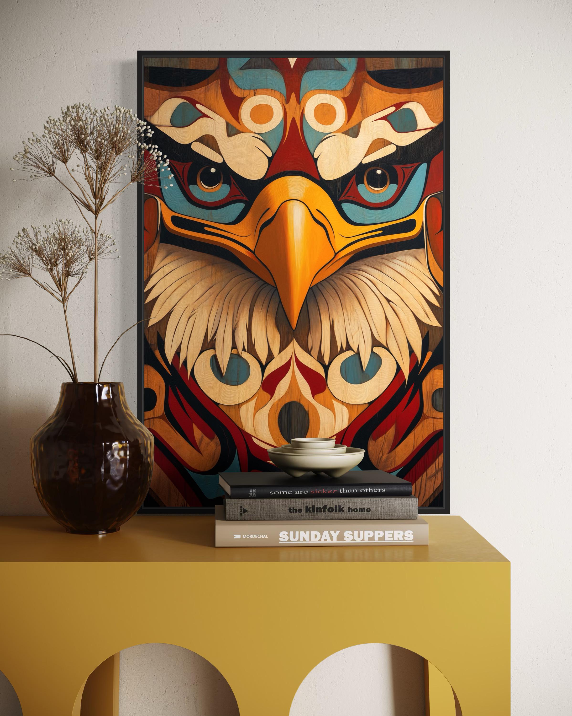 Eagle Tribal Art Print – Bold Geometric Bird Wall Decor, Native ...