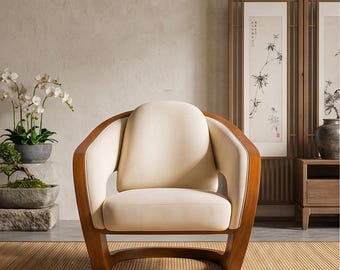 Architectural Sculptural Accent Chair, Modern Statement Art Chair for Contemporary Living Room, Unique Designer Accent Seating