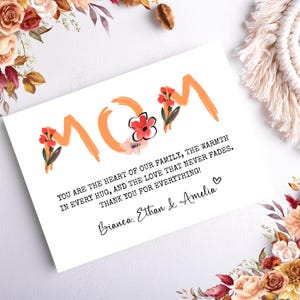 Mom I Am Forever Thankful For Everything Card, Personalized Card For Mom, Sentimental Card For Mom Mother's Day Card, Greeting Card Mom MD4