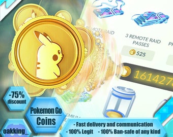 Pokemon go Pokecoins - 2500 à 43.500 pièces - Livraison sûre et rapide - 50 % moins cher