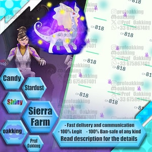 Pokémon GO-Leiterin Sierra – 100 Schatten-Amaura – Bonbons + Schillernd + Sternenstaub