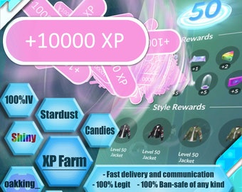 Pokemon Go XP + Stardust - Shiny - Strong Pokemon - Candies - Fast & Safe