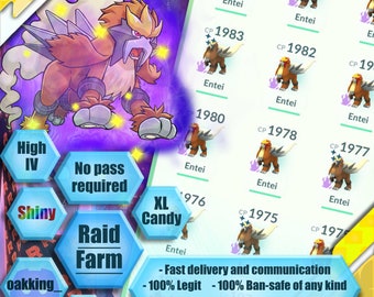 Pokemon go Raid & Catch - Shadow Entei - Shiny - XL Candy - Pass inclus