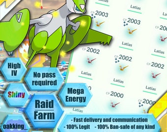 Pokemon go Raid & Catch - Mega Latias - Shiny - Mega Energy - XL Candy - Passes inbegrepen