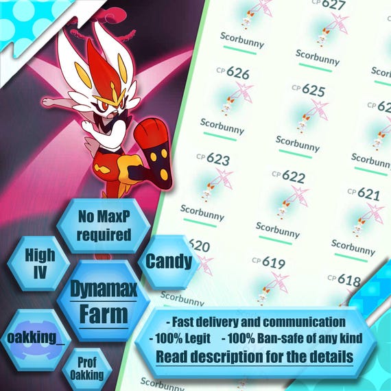 Pokemon go Dynamax Raid Catch Scorbunny Candy Max Particles included