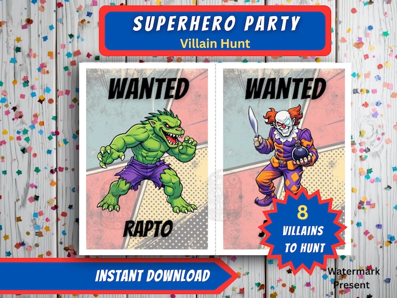 Super Hero Party Game Bundle Printable Kids Party Activity Obstacle — free download
