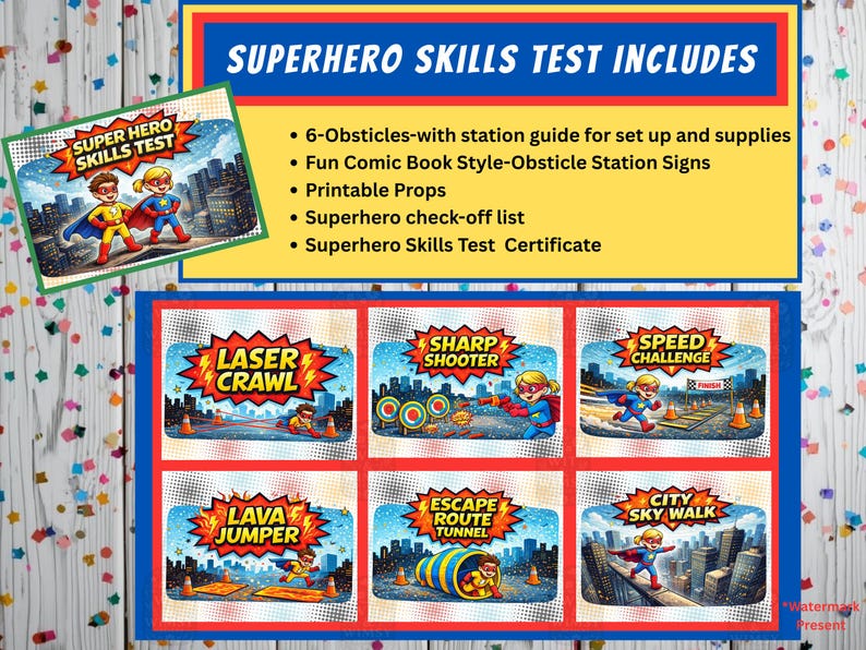 Super Hero Party Game Bundle Printable Kids Party Activity Obstacle — free download