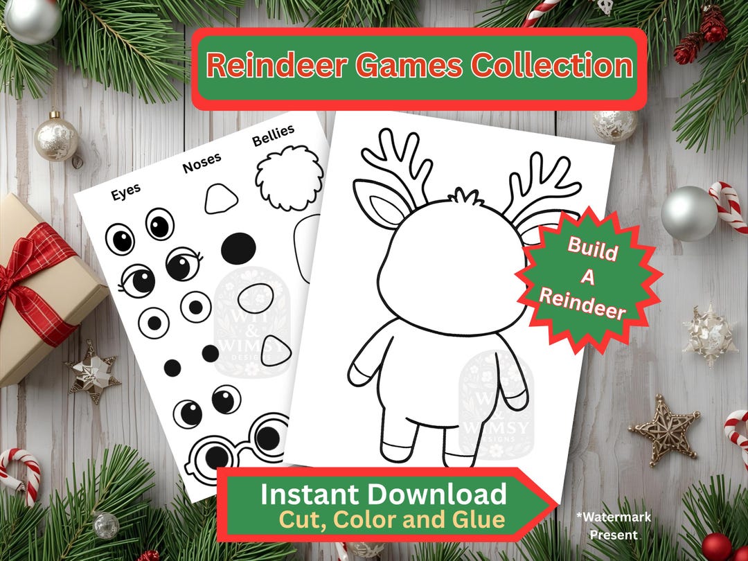 Build A Reindeer Printable | Christmas Coloring Activity | Kids Craft ...