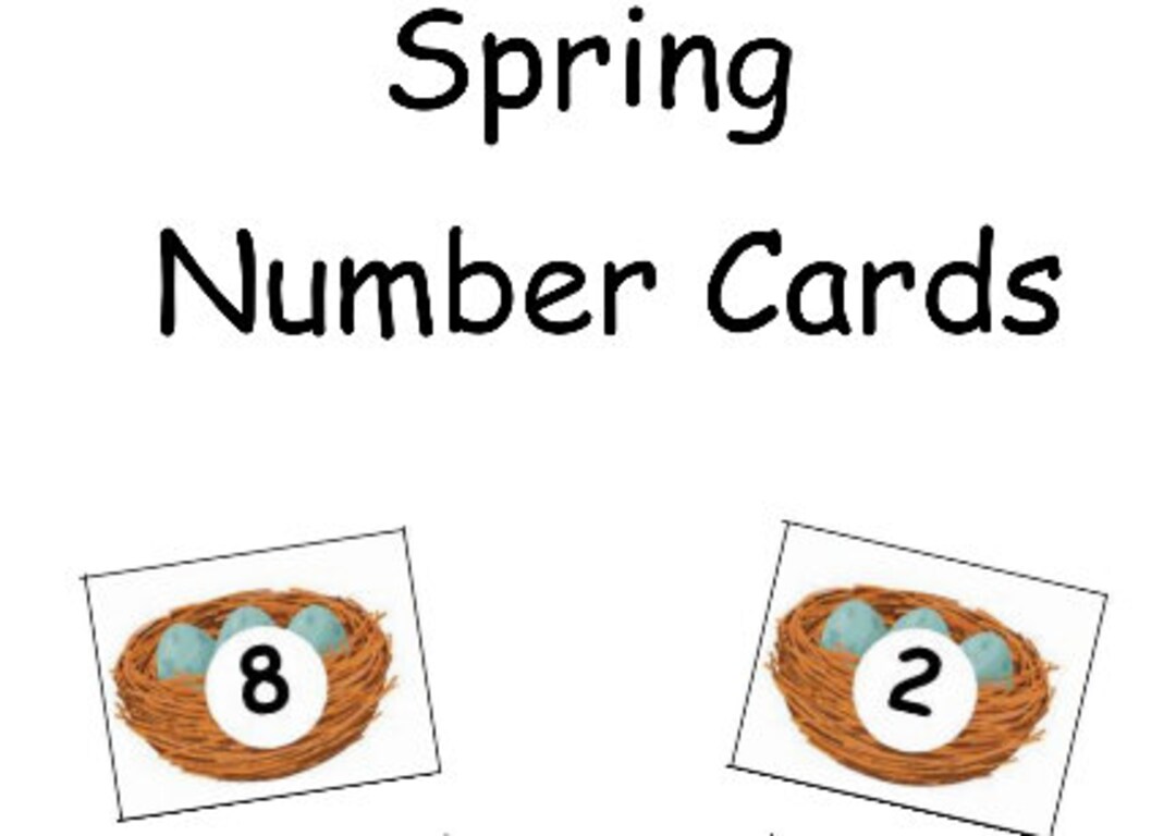 Spring Number Cards Free Spring Number Cards - Etsy