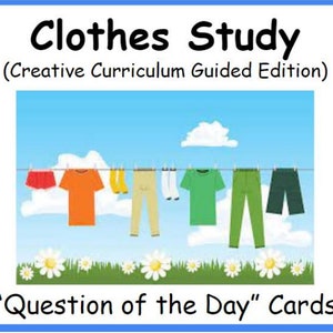 Cartões de perguntas do dia para o estudo de roupas (edição guiada pelo currículo criativo)