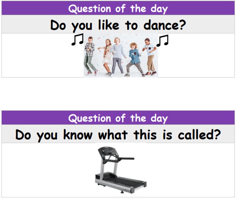 Question of the Day Cards for the Exercise Study (creative Curriculum ...
