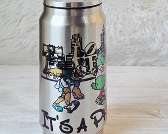 Copo térmico dos mascotes da Filadélfia | Copo de aço inoxidável de 350ml estilo refrigerante | Lembrança da Filadélfia | Eagles, Flyers, Phillies, Sixers | Presente para fãs de esportes