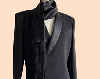 Blazer vintage in lana con sciarpa di seta di Jean Paul Gaultier, prodotto in Italia