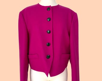 Giacca corta vintage Louis Féraud viola/fucsia degli anni '90