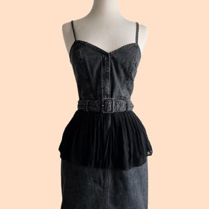 Moschino ジーンズジップディテールミニデニムドレス 90s Moschino Jeans Vintage Cotton Denim Grey Bodycon Mini