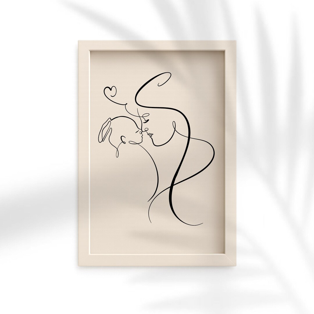 Custom Single Line Custom One-line Art From Your Photo, Personalized Minimalist Wall Art ...