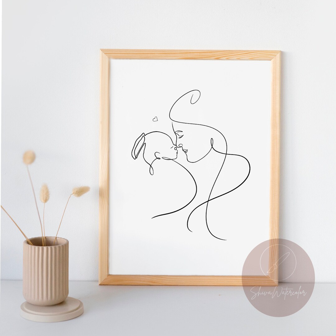 Custom One-line Art From Your Photo, Personalized Minimalist Wall Art ...