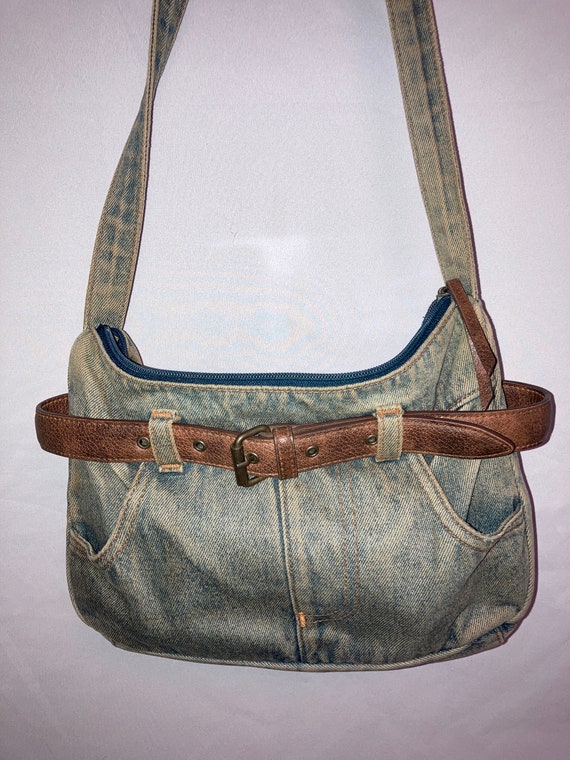 Vintage unique Q&A Jean purse with leather belt