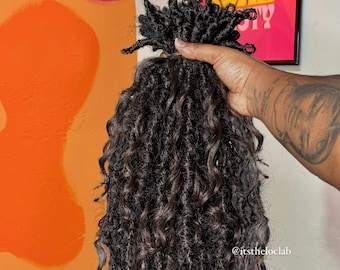 Gypsy Locs w/ Human Blend Hair Curls  - 20 inches (60 Locs)