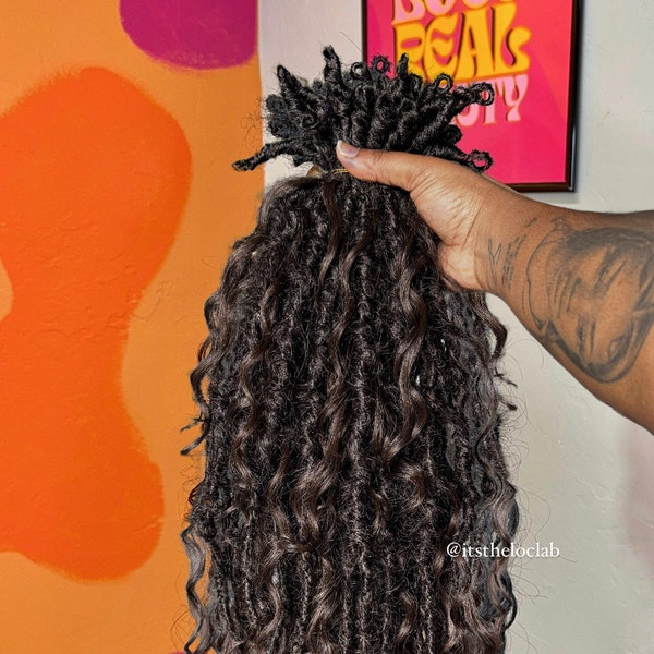 Gypsy Locs w/ Human Blend Hair Curls  - 20 inches (60 Locs)