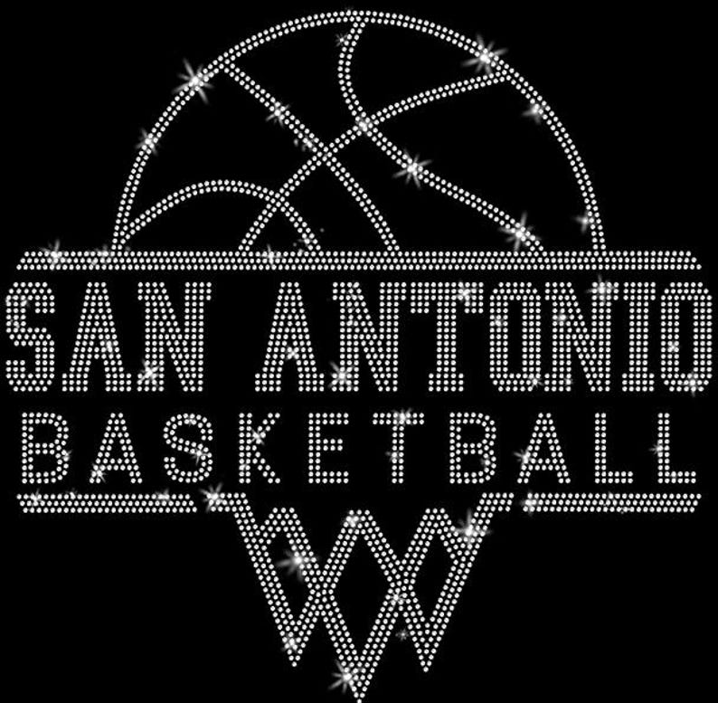 San Antonio Basketball Sports Team Rhinestone Shirt, Ladies Retro