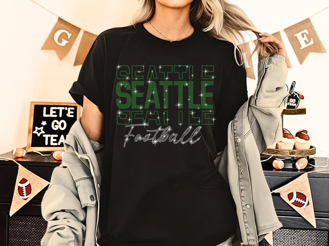 Seattle Team Merch Seattle Rhinestone Sparkling Gameday Shirt, Football Fan Shirt, Unisex ...