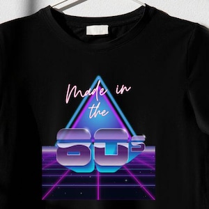 Retro 80&#39;s themed Tee, Unisex Cotton T-Shirt, Vintage 1980 themed Shirt, Throwback T-Shirt, Gifts for 80&#39;s Kids, Retro T-Shirt, Neon Tee