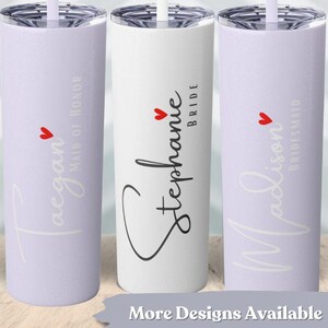 Custom Bachelorette Skinny Tumbler, 20 oz. Personalized Glitter Tumbler, Unique Bridal Party Favors, Bridesmaid Gift, Maid of Honor Gift