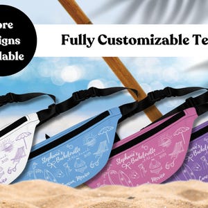 Beach Gear Themed Custom Fanny Pack, Bachelorette Party Fanny Packs, Wedding Party Favors, Girls Weekend, Bridesmaid, Maid of Honor Gifts,