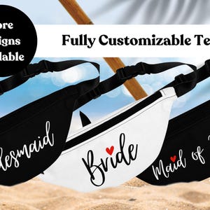 Benutzerdefinierte Hochzeit Party Gürteltaschen, perfekte Brautjungfern Geschenke, personalisierte Junggesellinnenparty Gürteltaschen, Braut Party PackCustom Sling