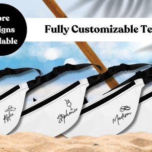 Maßgeschneiderte Bauchtasche am Strand, personalisiert und perfekt für Ihre Junggesellinnenparty, Hochzeitsgeschenke, Mädchenwochenende-Ideen, Monogrammgeschenk