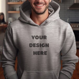 Gildan Grey 18500 Mockup | Gildan Hoodie Mock up | Oversized Sweatshirt Hoodie Model Mockup | 65