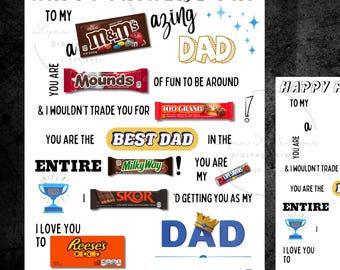 Poster per la Festa del Papà con i dolci: biglietto di auguri stampabile (download digitale)