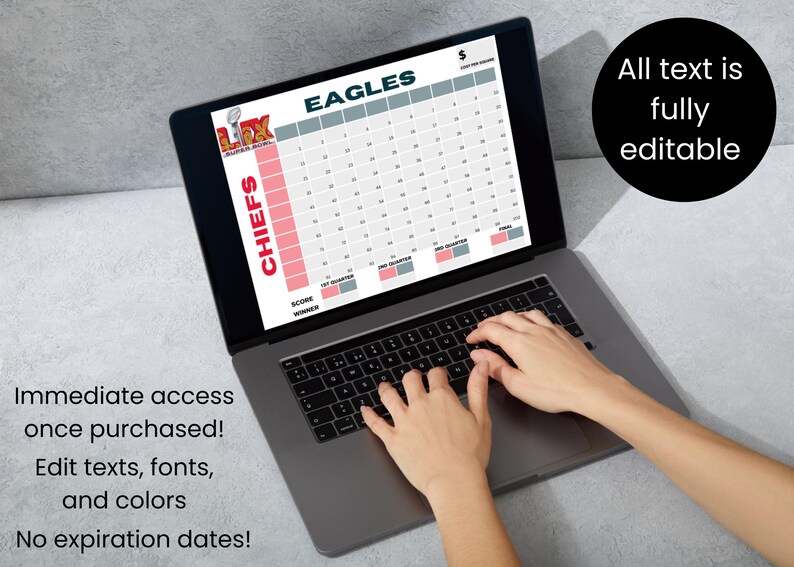 Super Bowl LIX Squares Game Digital Download Football Squares Printable Super Bowl LIX Squares Game Digital Download Football Squares Printable