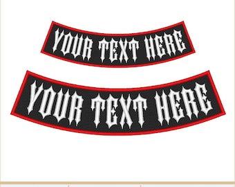 Custom Embroidered Bottom Rocker Patch - Motorcycle Club Biker MC Sew-On Patches