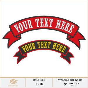 Custom Embroidered Top Rocker Patch - Motorcycle Biker MC Sew-On Patches