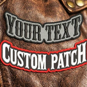 Custom Embroidered Freehand Arch Bottom Rocker Patch - Motorcycle Biker MC Sew-On Patches