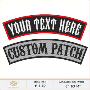 Custom Embroidered Top Rocker Patch - Motorcycle Club Biker MC Sew-On Patches